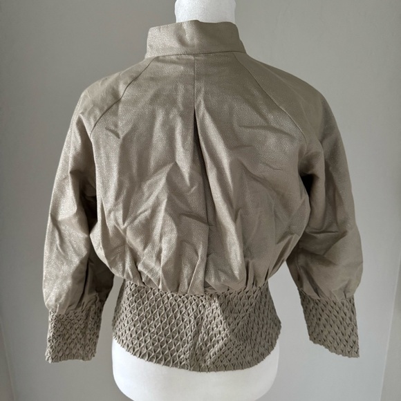 Laundry by Shelli Segal Metallic Smocked Jacket‎ - Picture 3 of 13